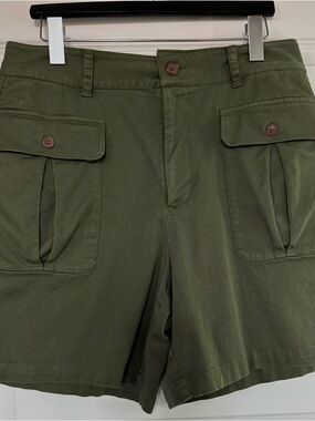Lands' End Olive Utility Cargo Shorts. A lot of deep pockets.
